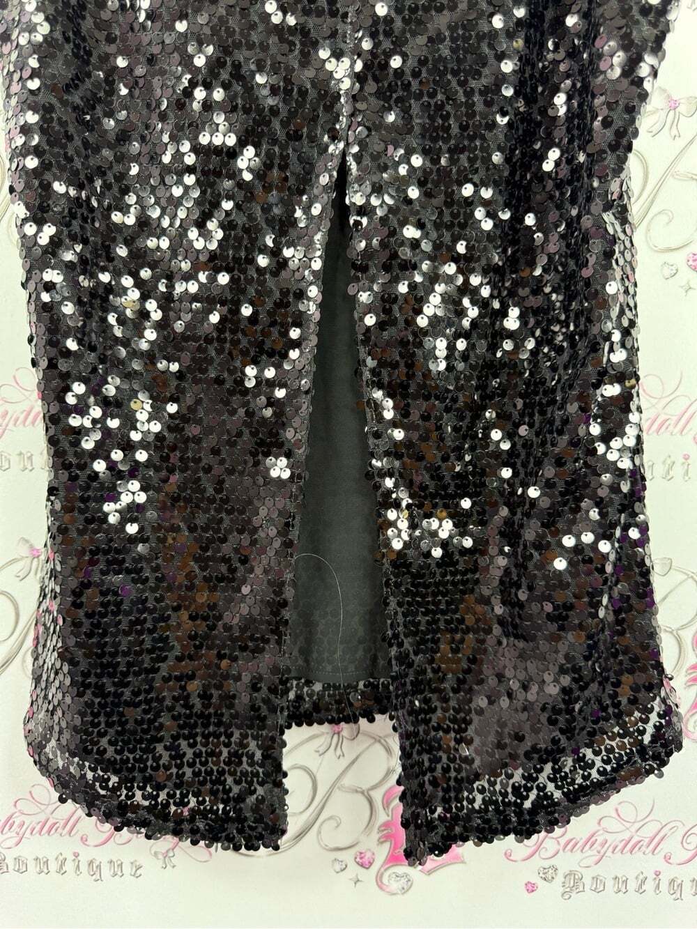 Express tank top sequins Y2K sparkly Black Sequin Tank Top - Picture 5 of 11